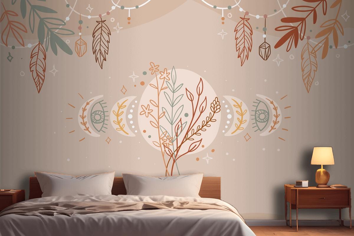 Hand Drawn Boho Background Wallpaper Mural