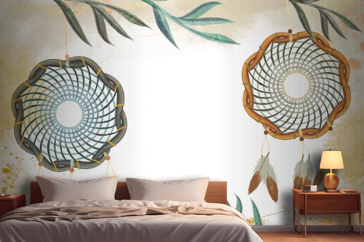 Watercolor Boho Background Wallpaper Mural