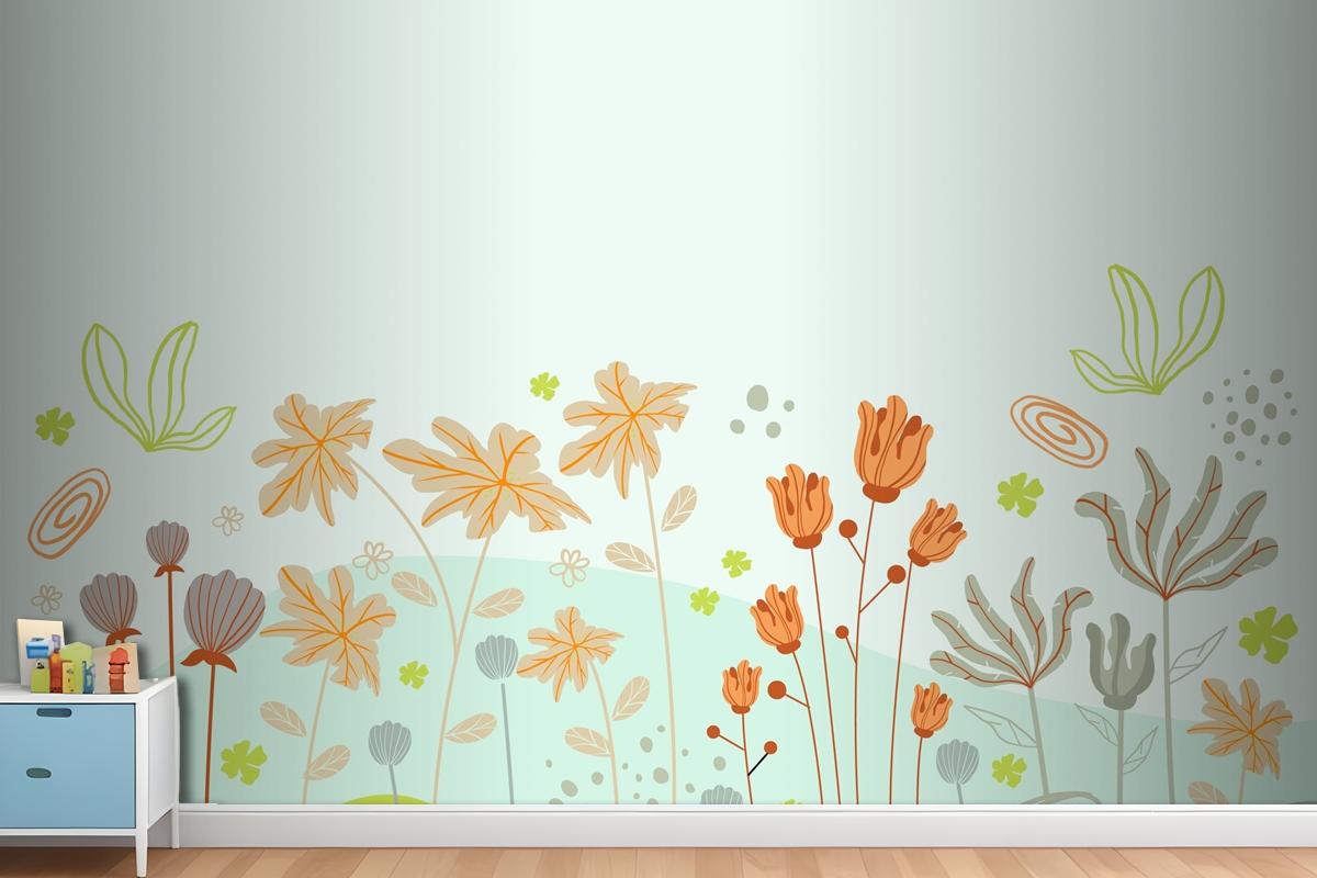 Beauiful And Creative Floral Wallpaper Mural