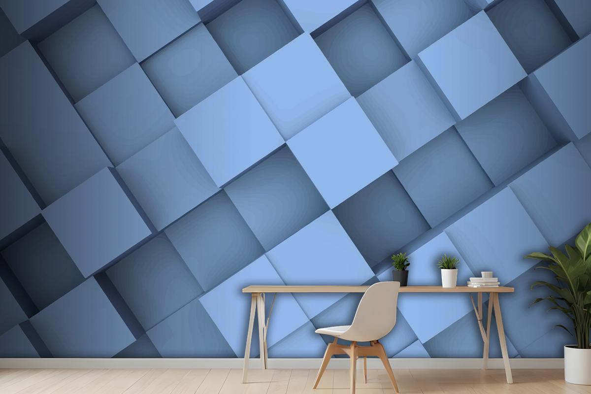 Realistic 3D Geometric Background Wallpaper Mural