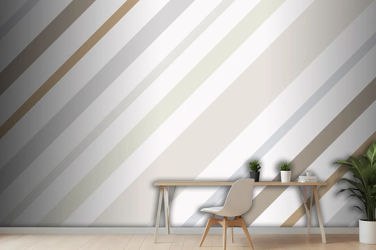 Cream Background Striped Pattern In Beige Aesthetic Design Wallpaper Mural