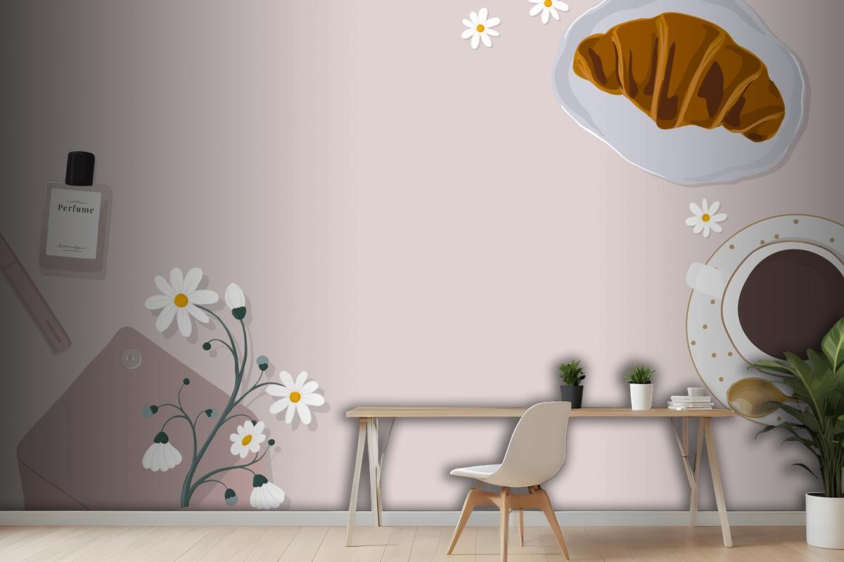 French Cafe Background Women Lifestyle Wallpaper Mural