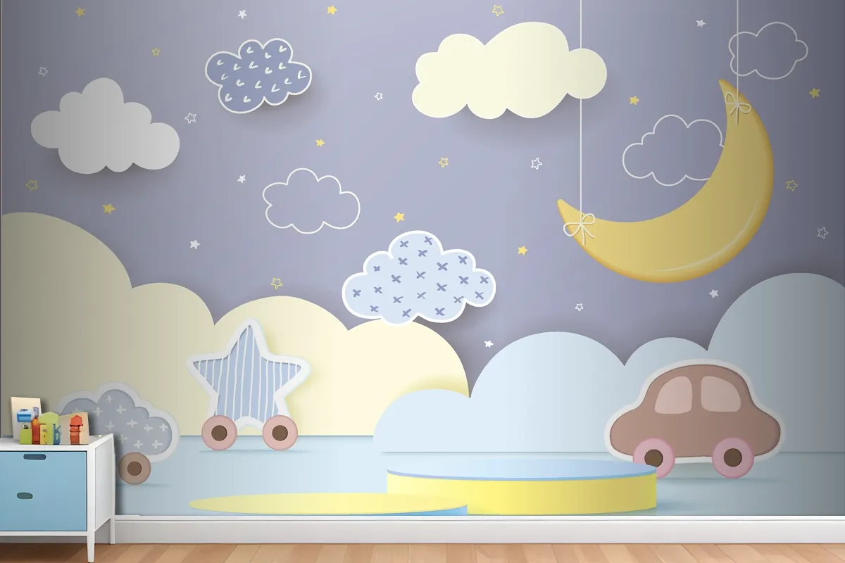 Kids Colorful Podium Product Display Wallpaper Mural