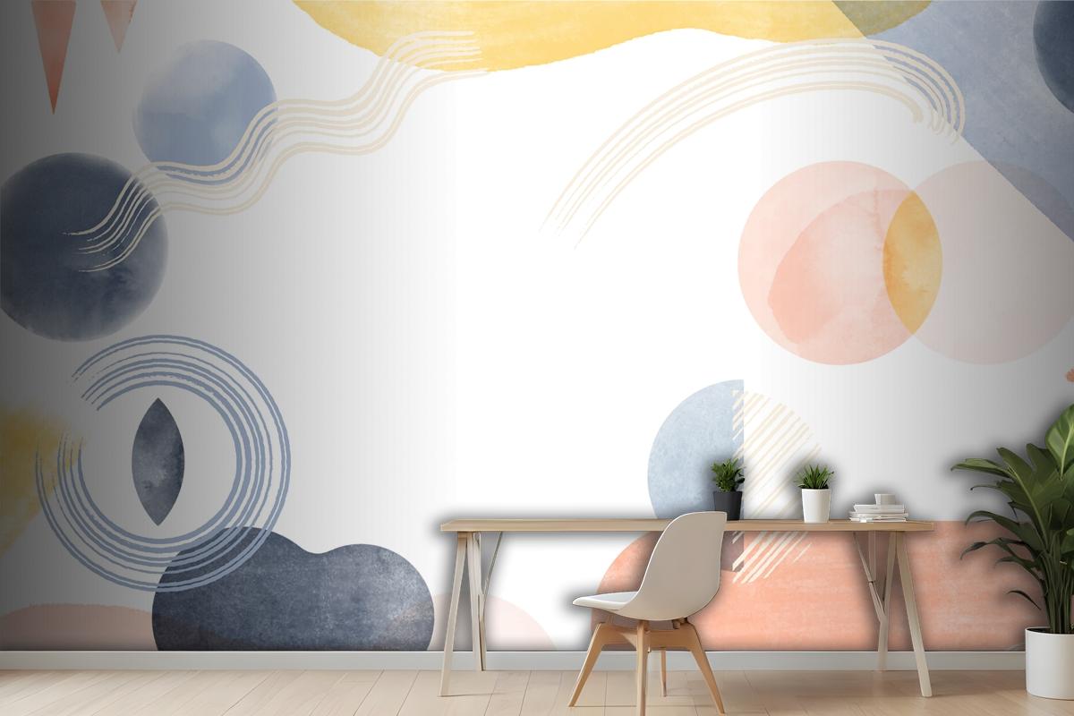 Watercolor Geometric Background Wallpaper Mural