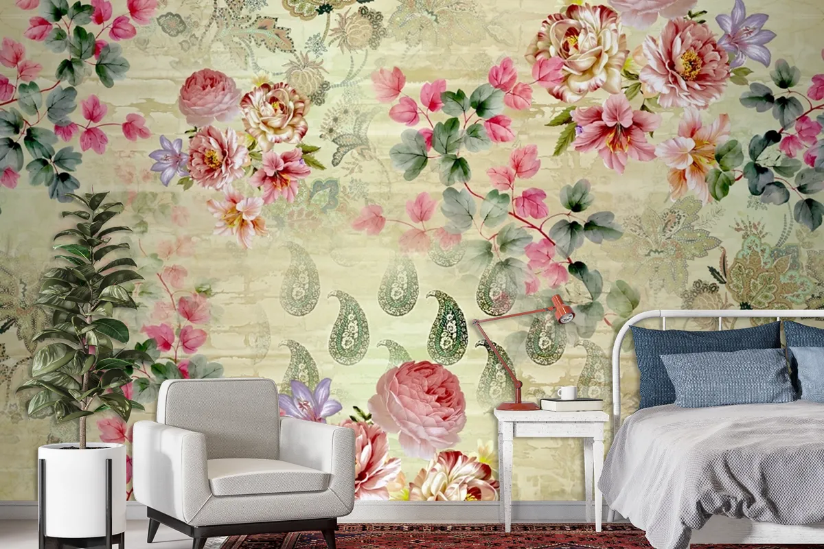 Beautiful Floral Pattern Wallpaper Mural