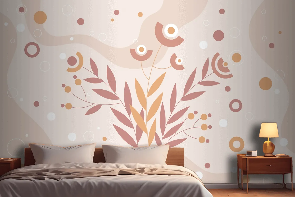 Hand Drawn Terracotta Background Wallpaper Mural