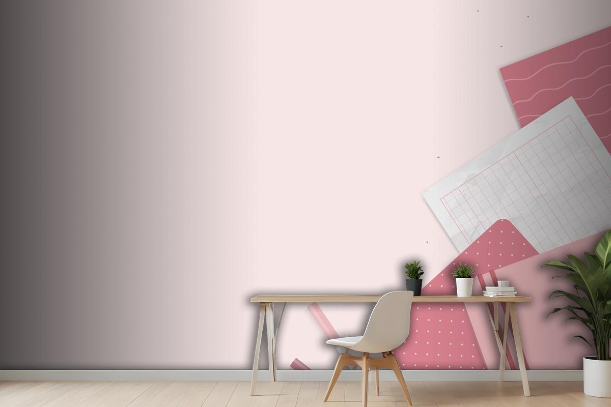 Pink Notepad Planner Set Wallpaper Mural