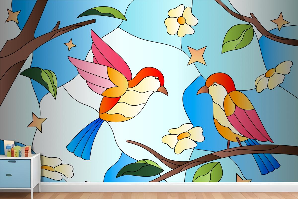 Gradient Stained Glass Background Wallpaper Mural