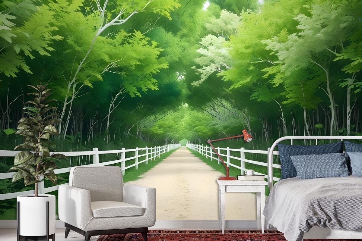 3D Look Photo Forest Landscape Wallpaper Mural