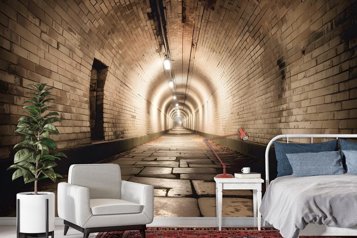 3D Look Tunnel Wallpaper Mural