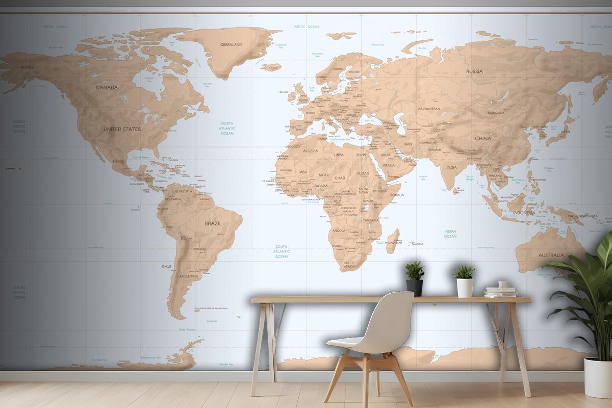 Vintage World Map Wallpaper Mural