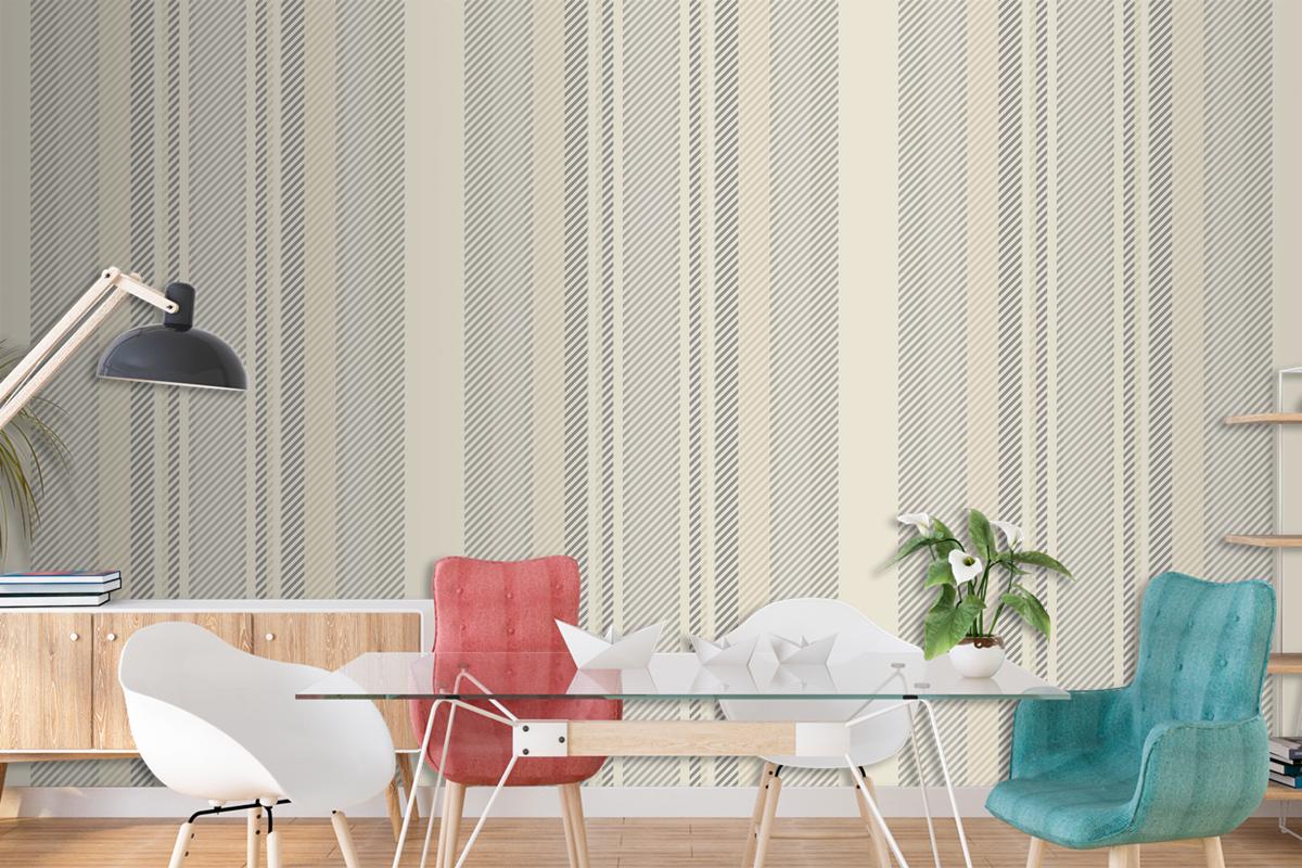 Trendy Striped Vintage Wallpaper Mural