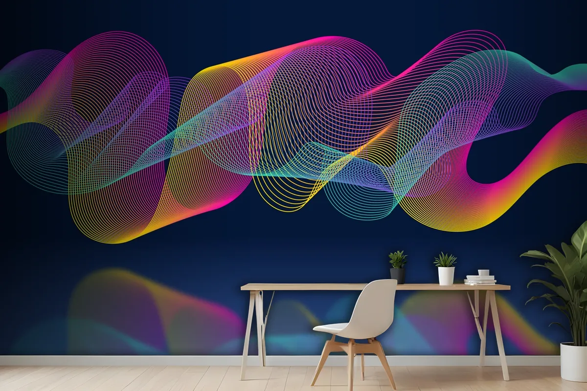 Colorful Equalizer Wave Wallpaper Mural 