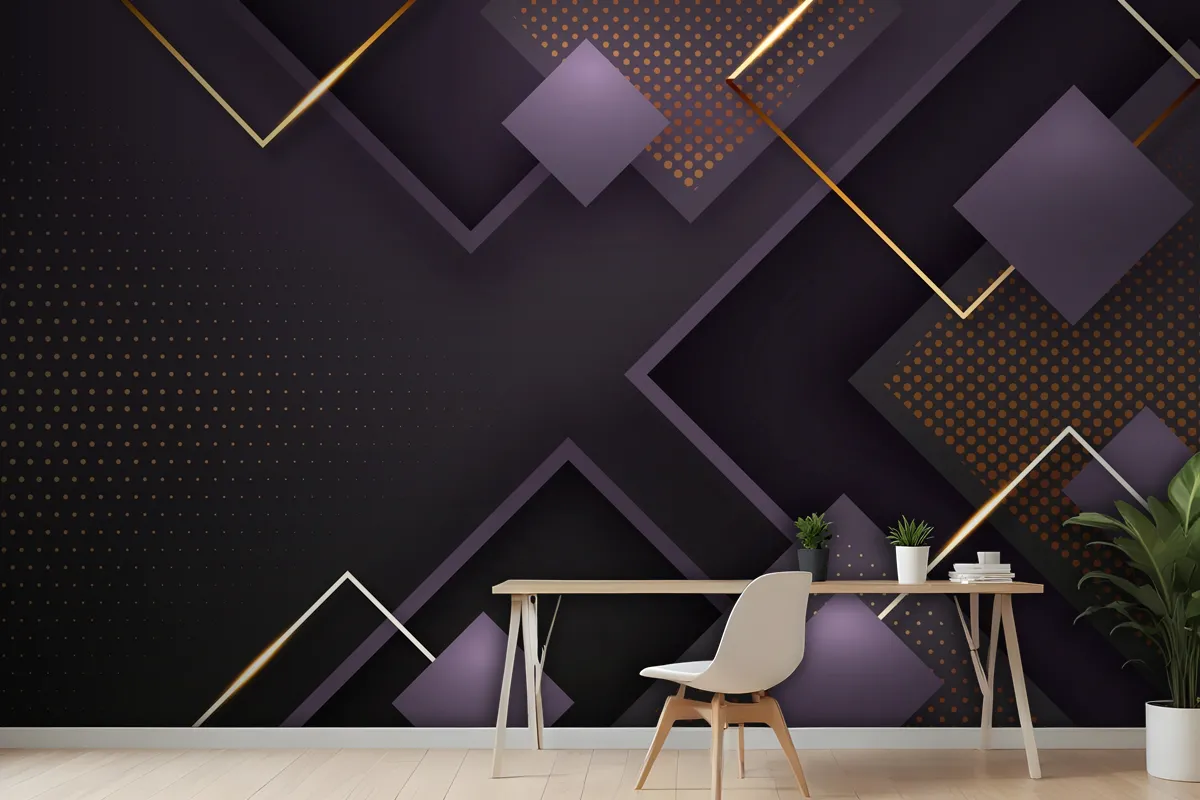 Realistic Elegant Geometric Shapes Background Wallpaper Mural