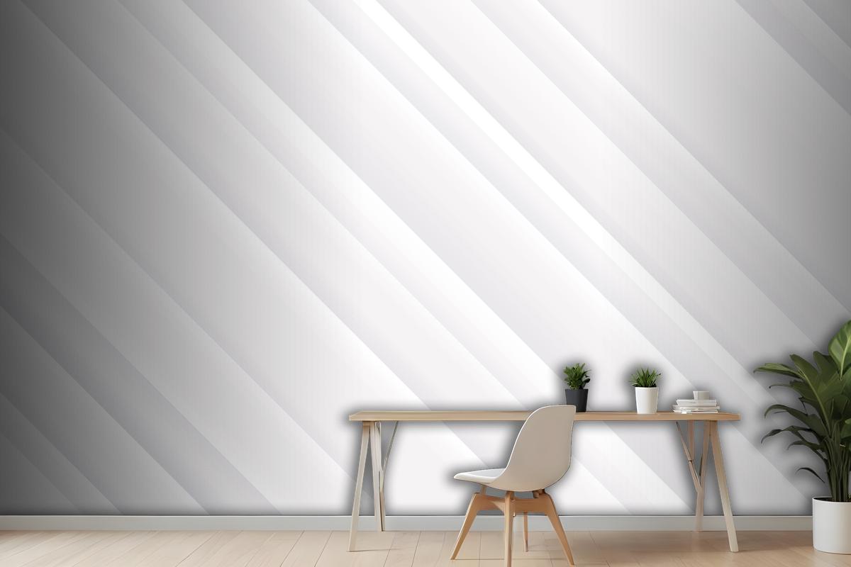 Oblique Lines White Elegant Background Wallpaper Mural