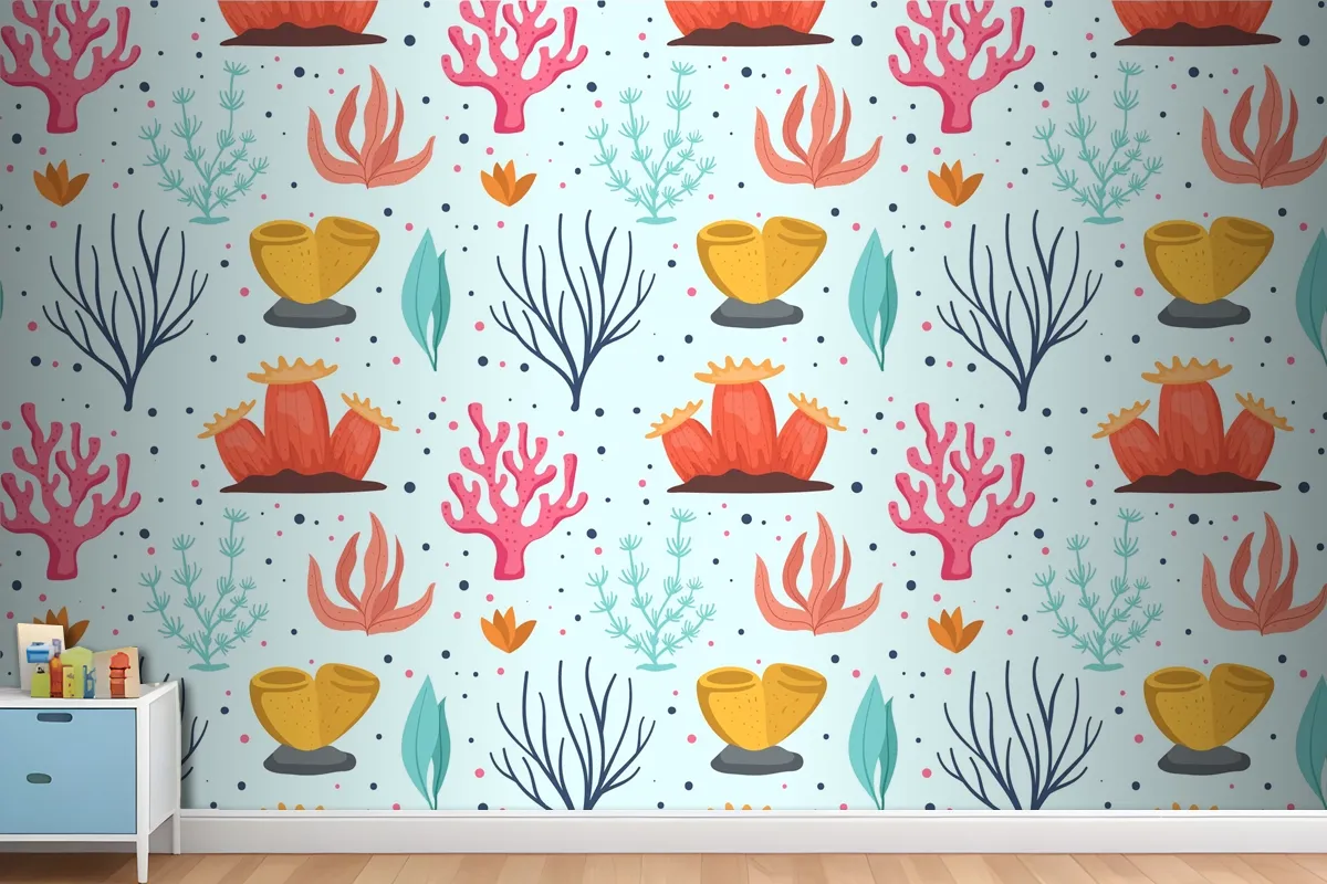 Coral Pattern Collection Concept Wallpaper Mural