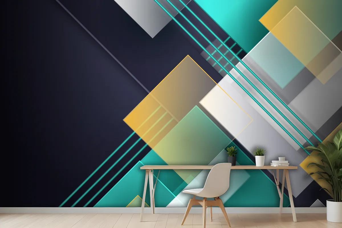 Overlapping Forms Background Wallpaper Mural