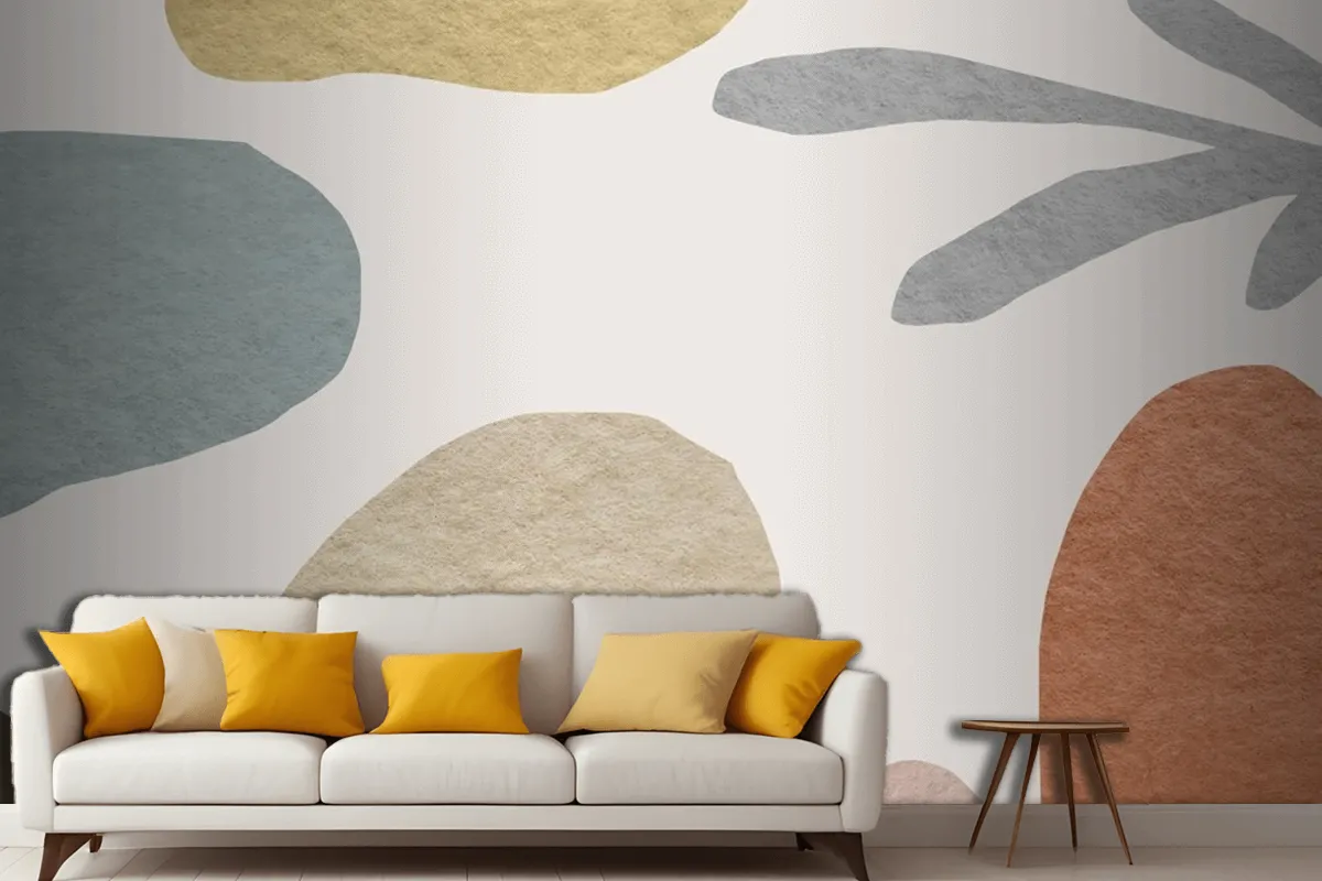 Abstract Pattern Earth Tone Design Living Room Wallpaper Mural