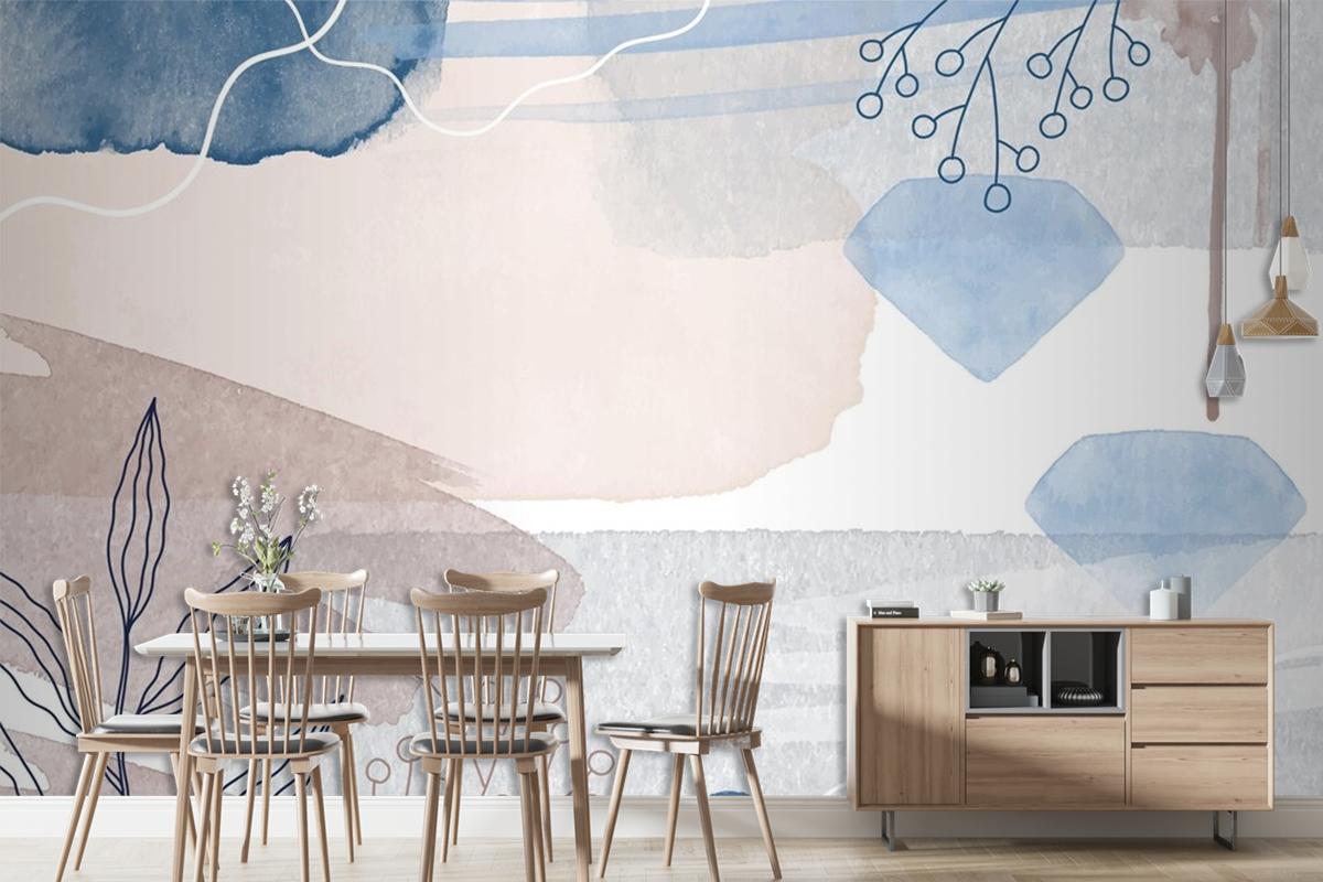 Abstract Watercolor Background Living Room Wallpaper Mural