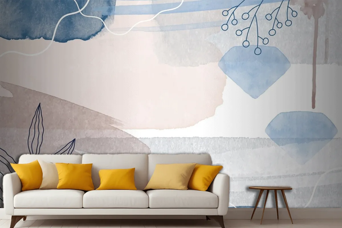 Abstract Watercolor Background Living Room Wallpaper Mural