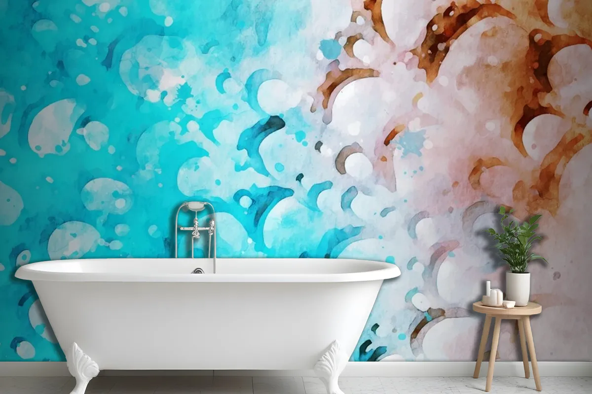 Abstract Watercolor Brush Stroke Artwork Wallpaper Mural