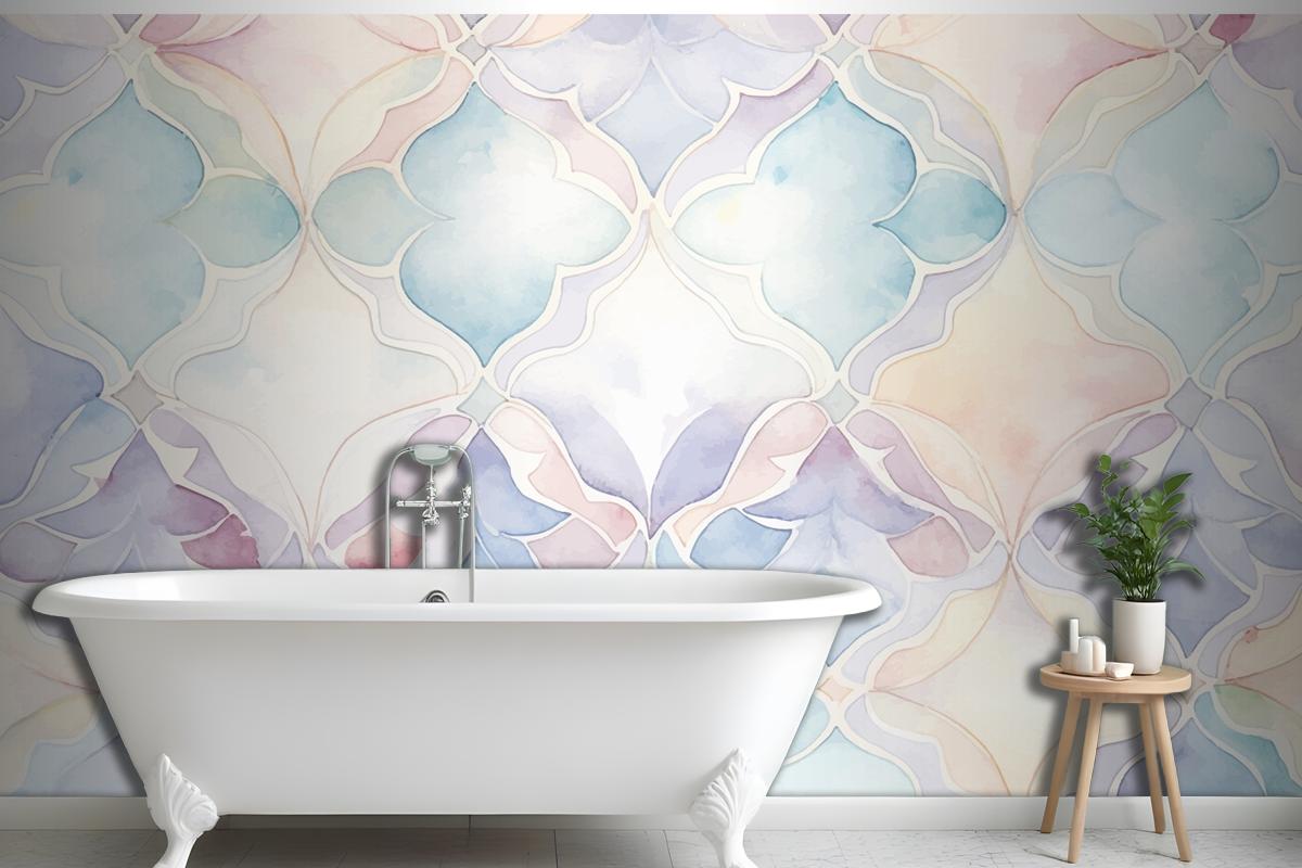 Abstract Watercolor Pattern Bathroom Wallpaper Mural