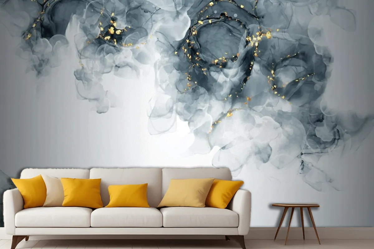 Elegant Hand Painted Alcohol Living Room Wallpaper Mural