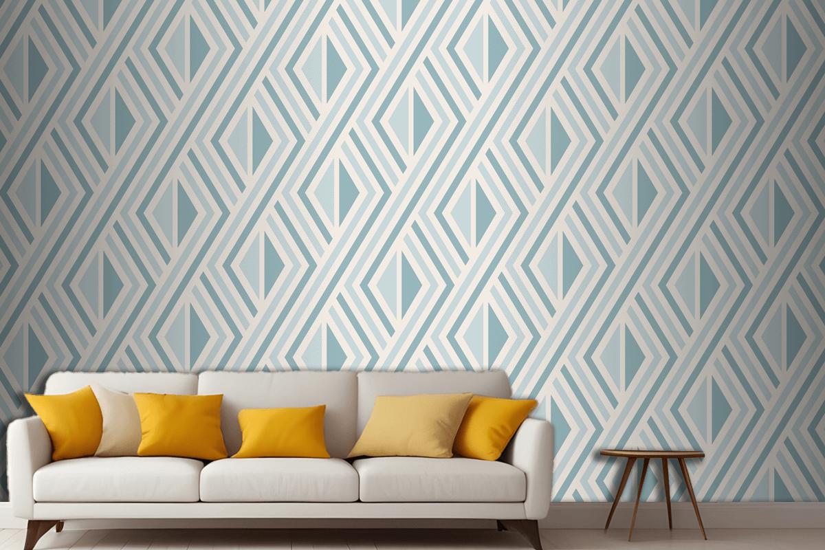 Flat Design Nordic Pattern Living Room Wallpaper Mural