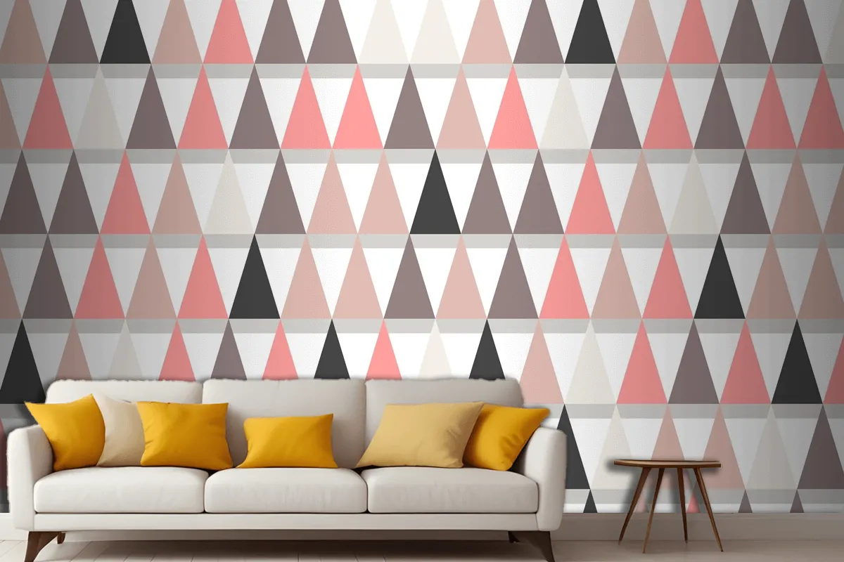 Flat Scandinavian Design Pattern Living Room Wallpaper Mural