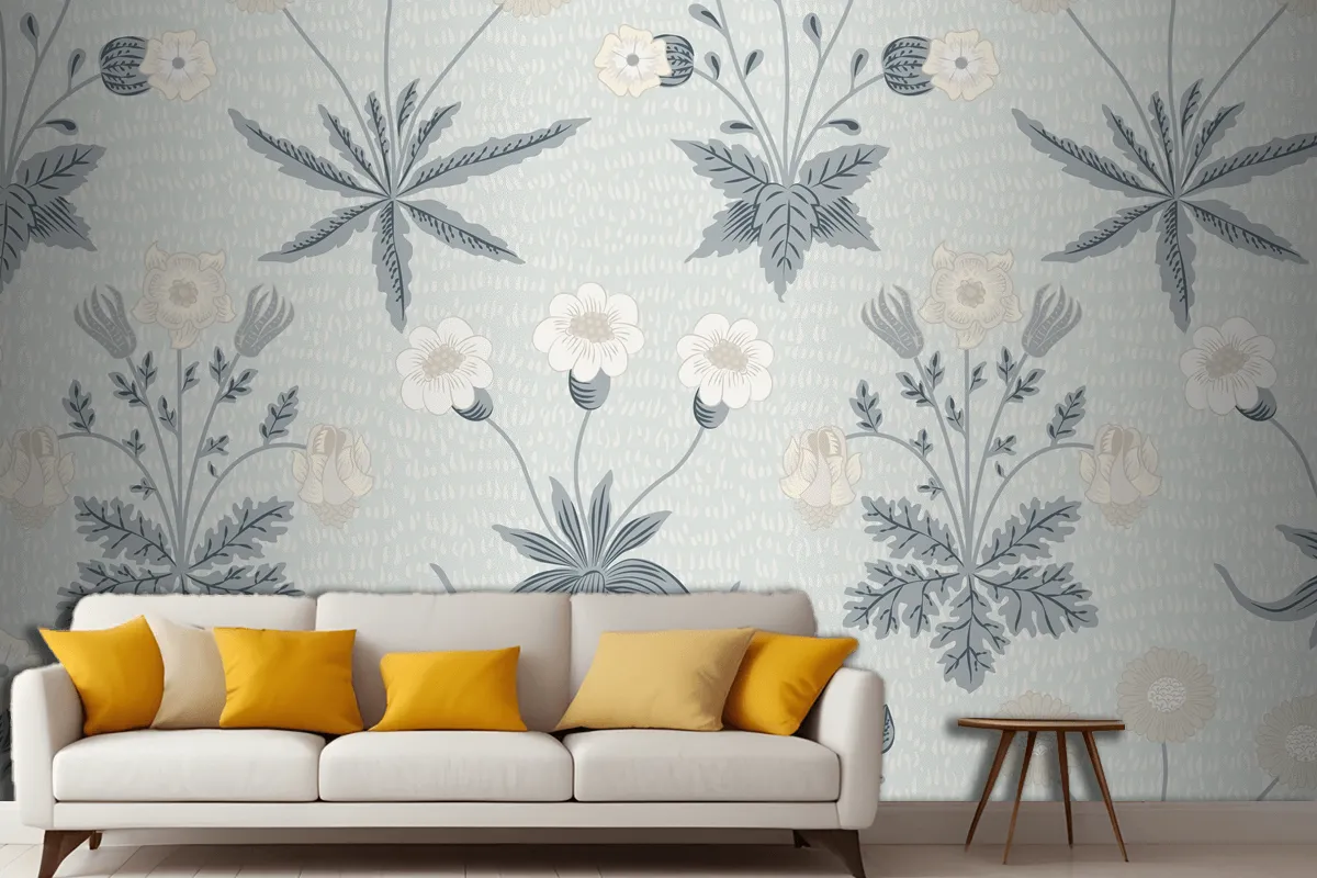 Floral Pattern Design Living Room Wallpaper Mural