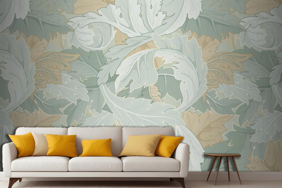 Flower Pattern Living Room Wallpaper Mural