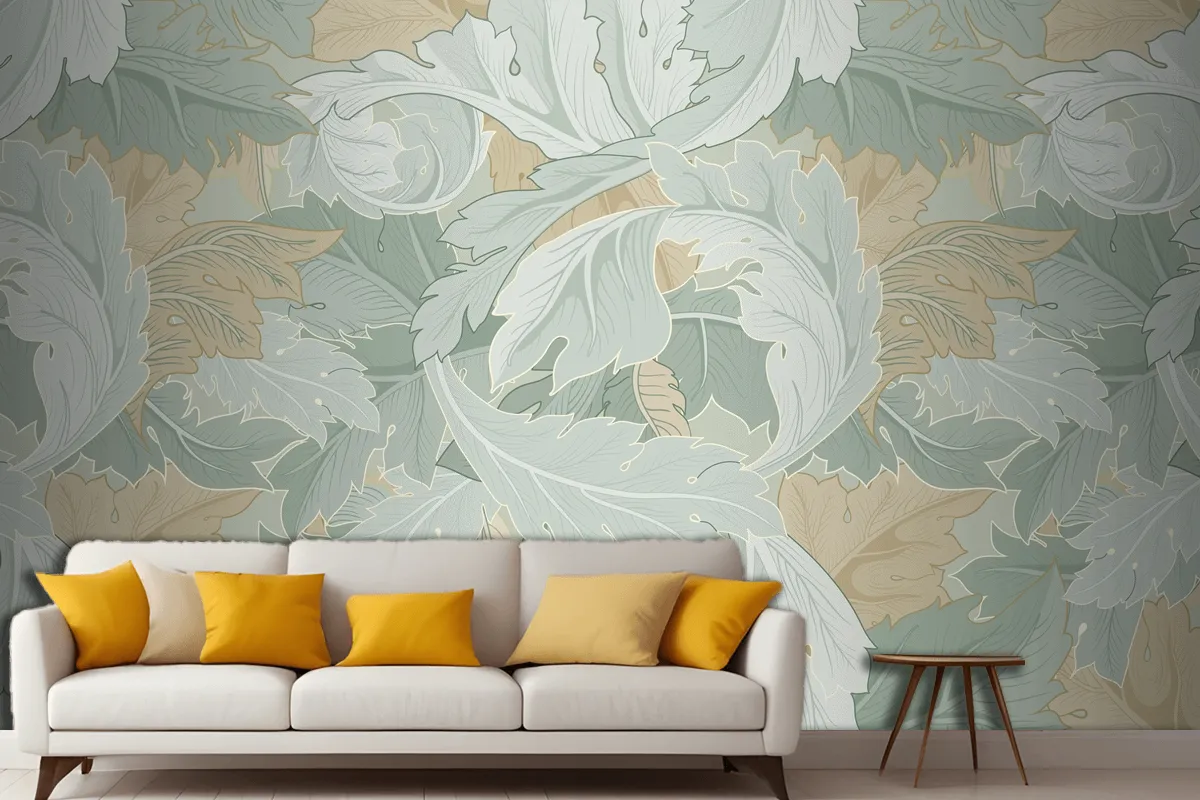 Flower Pattern Living Room Wallpaper Mural