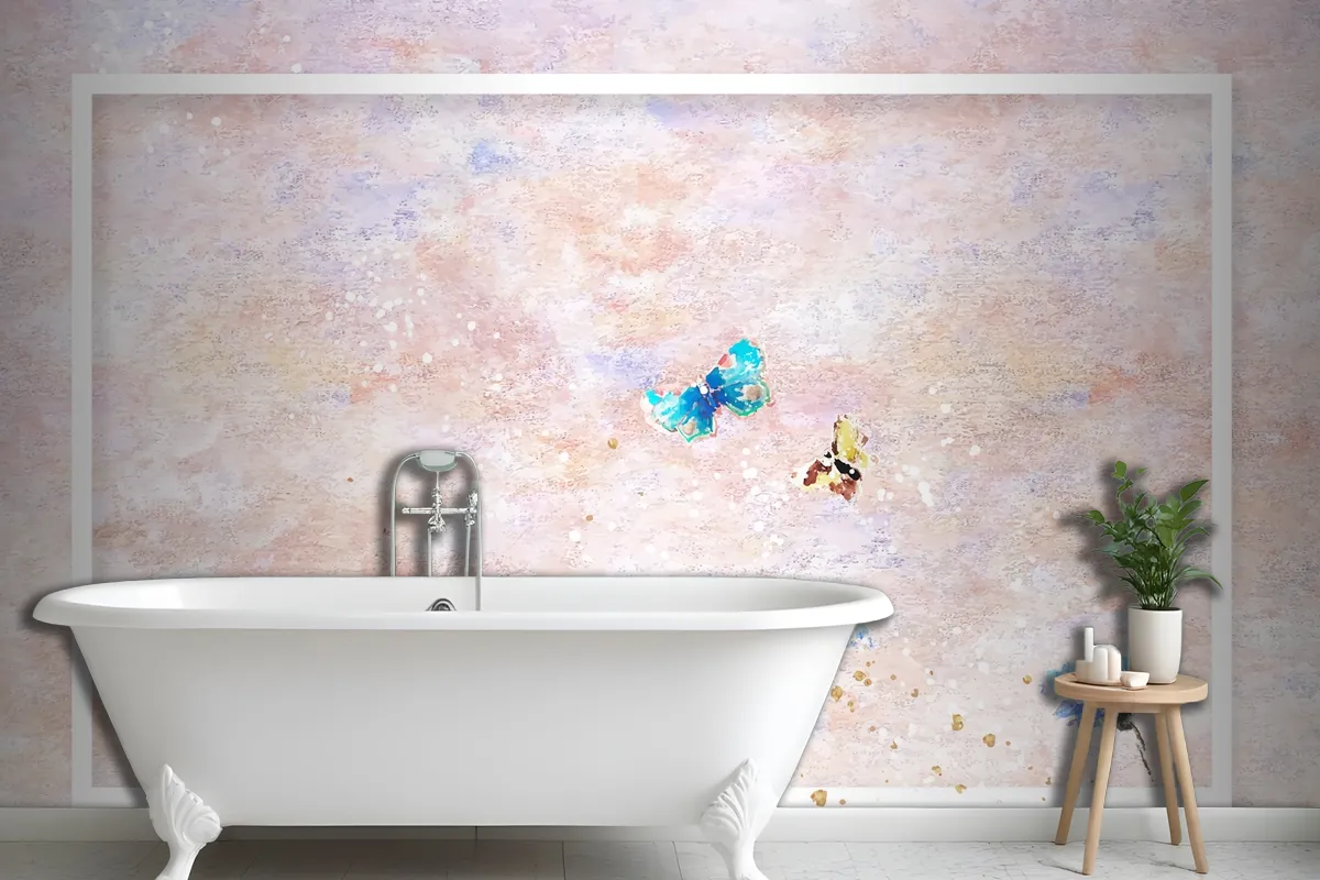 Frame On Pastel Painting Frame Wallpaper Mural