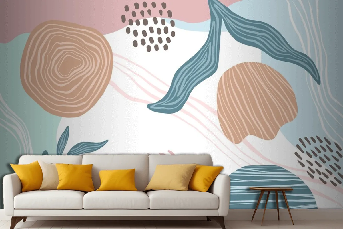 Hand Drawn Abstract Doodle Background Living Room Wallpaper Mural