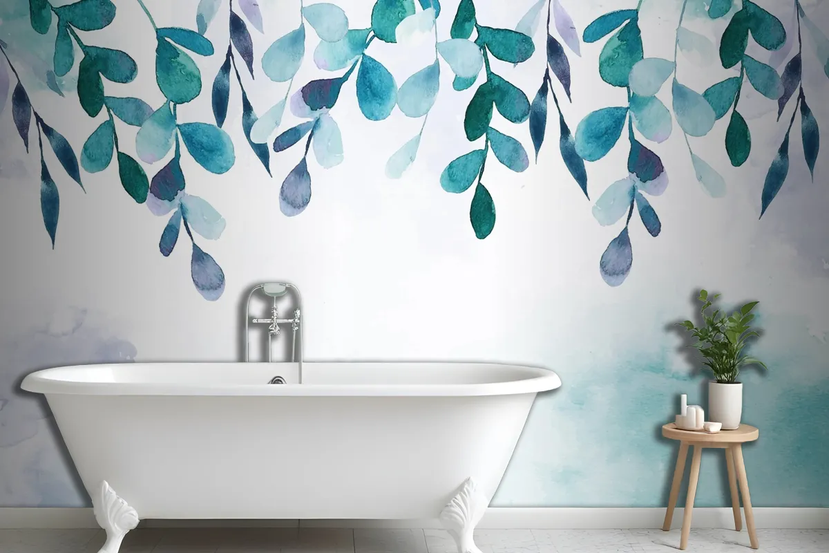 Hand Painted Watercolor Nature Background Wallpaper Mural