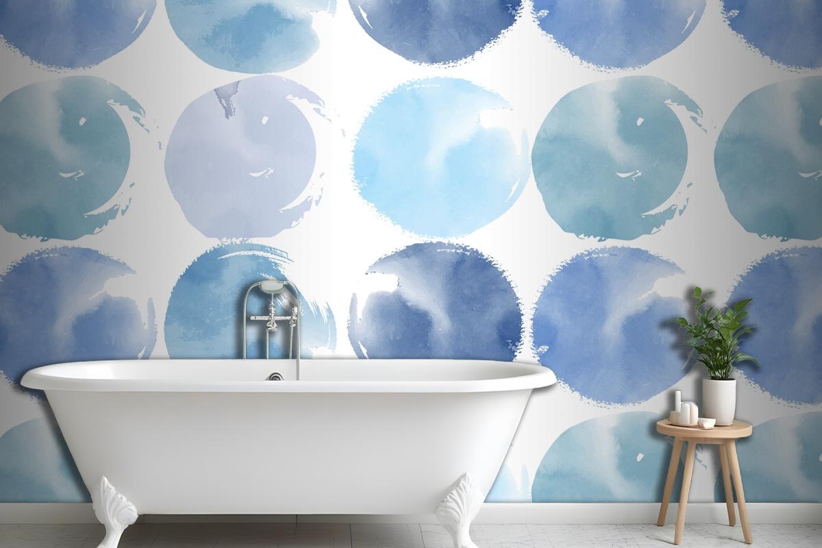 Pastel Blue Watercolor Wallpaper Mural