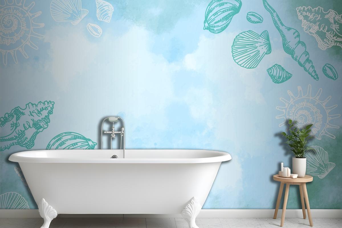 Powder Pastel With Hand Drawn Elements Wallpaper Mural