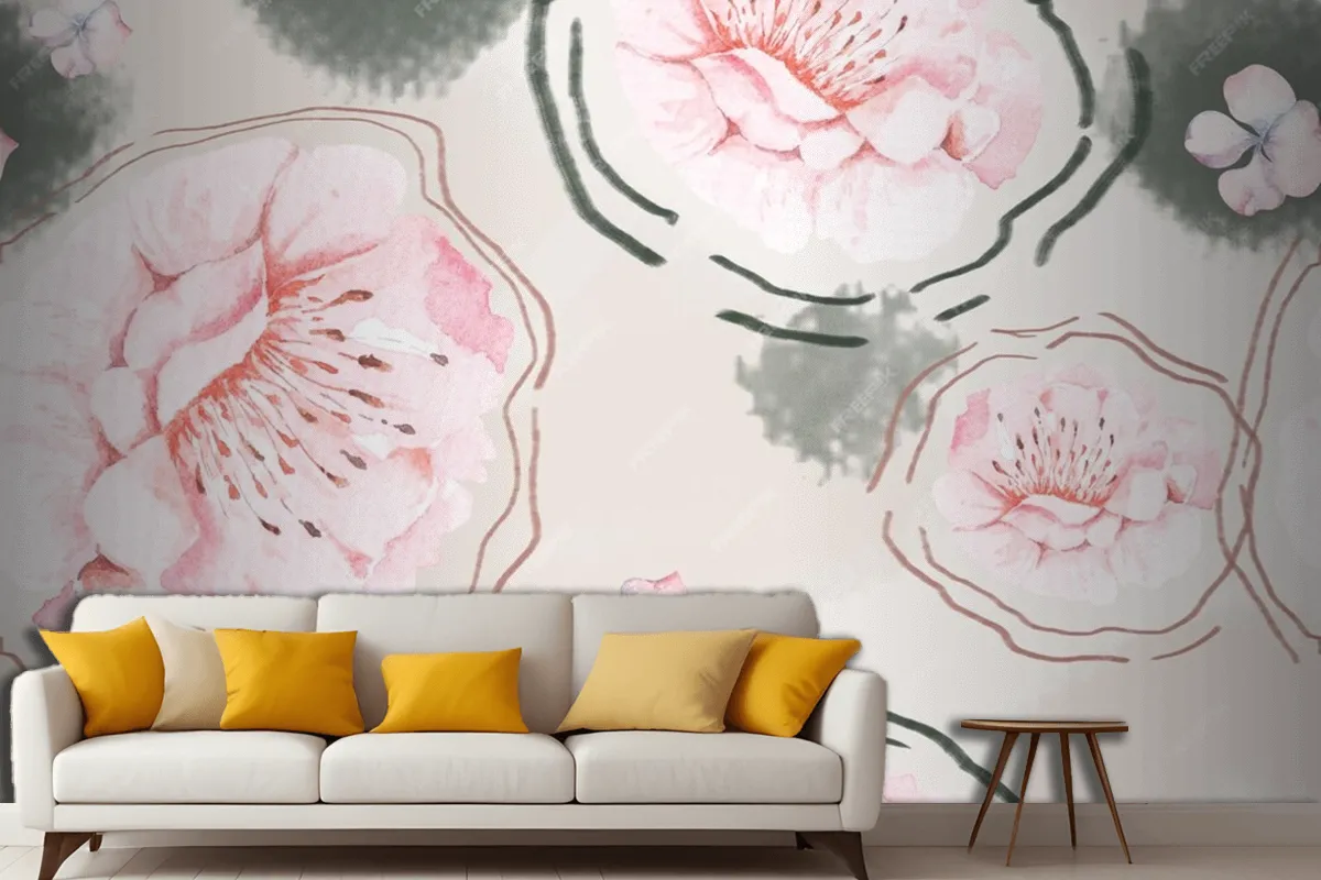 Rose Seamless Pattern With Watercolor For Fabric Living Room Wallpaper Mural