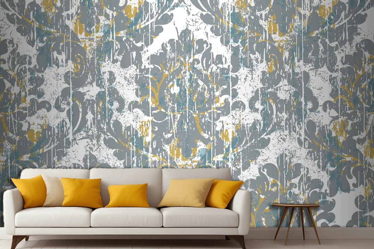 Royal Vintage Grunge Style Damaged Retro Wallpaper Mural