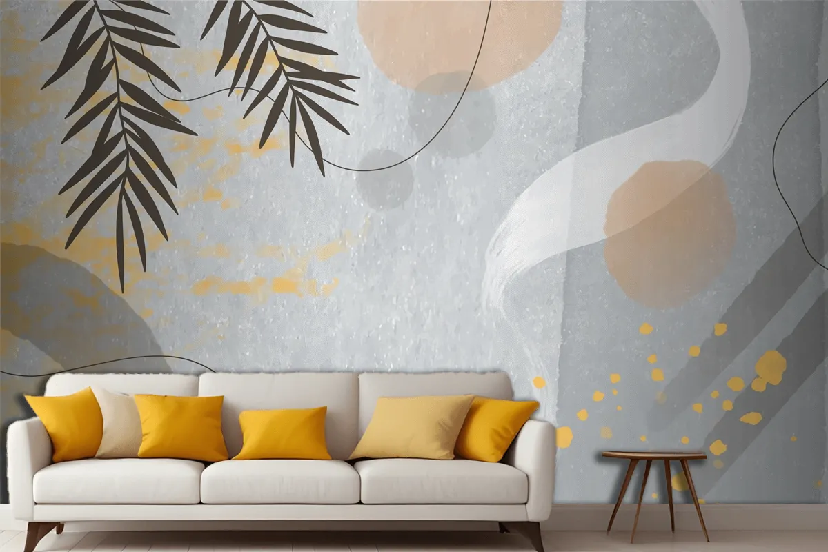 Watercolor Abstract Doodle Living Room Wallpaper Mural