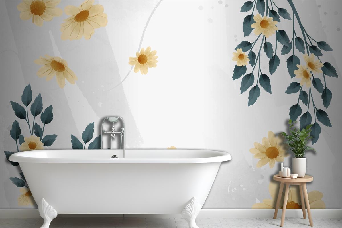 Watercolor Floral Background Design Wallpaper Mural