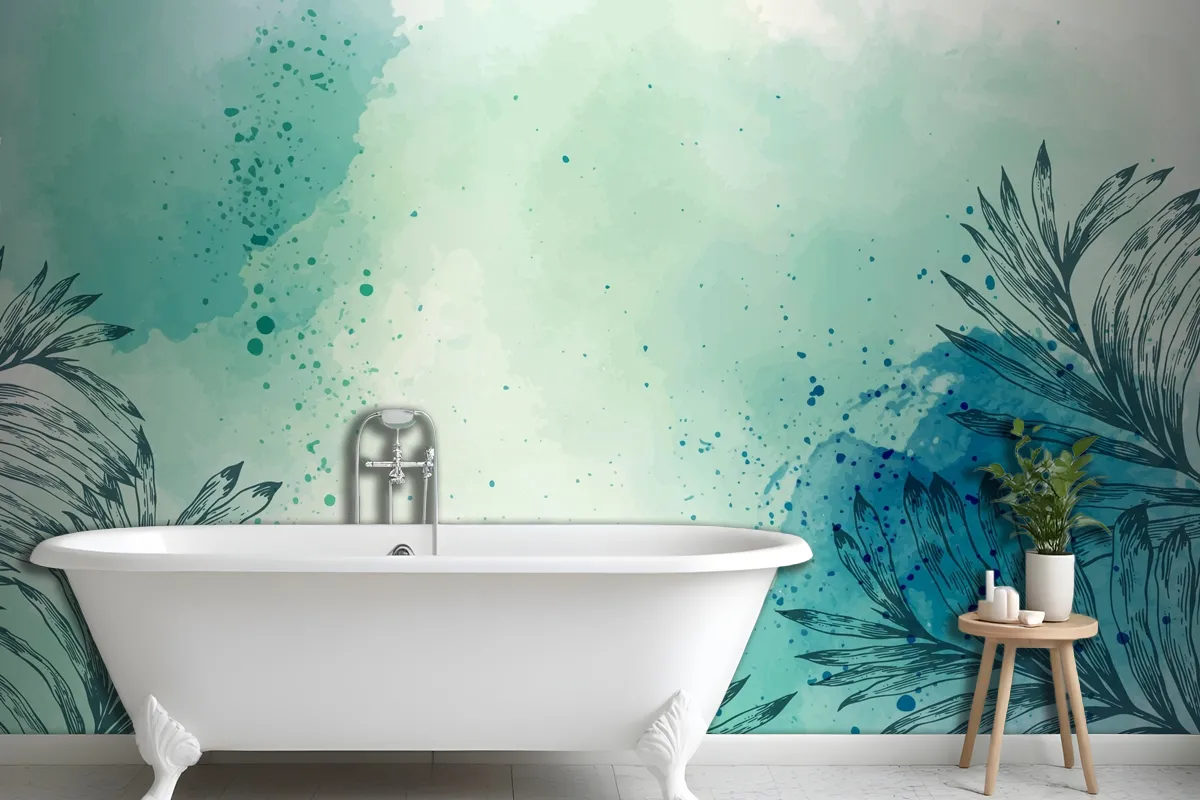 Watercolor Hand Drawn Wallpaper Mural