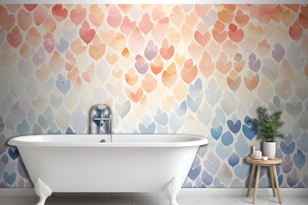 Watercolor Pattern With Flowers Wallpaper Mural