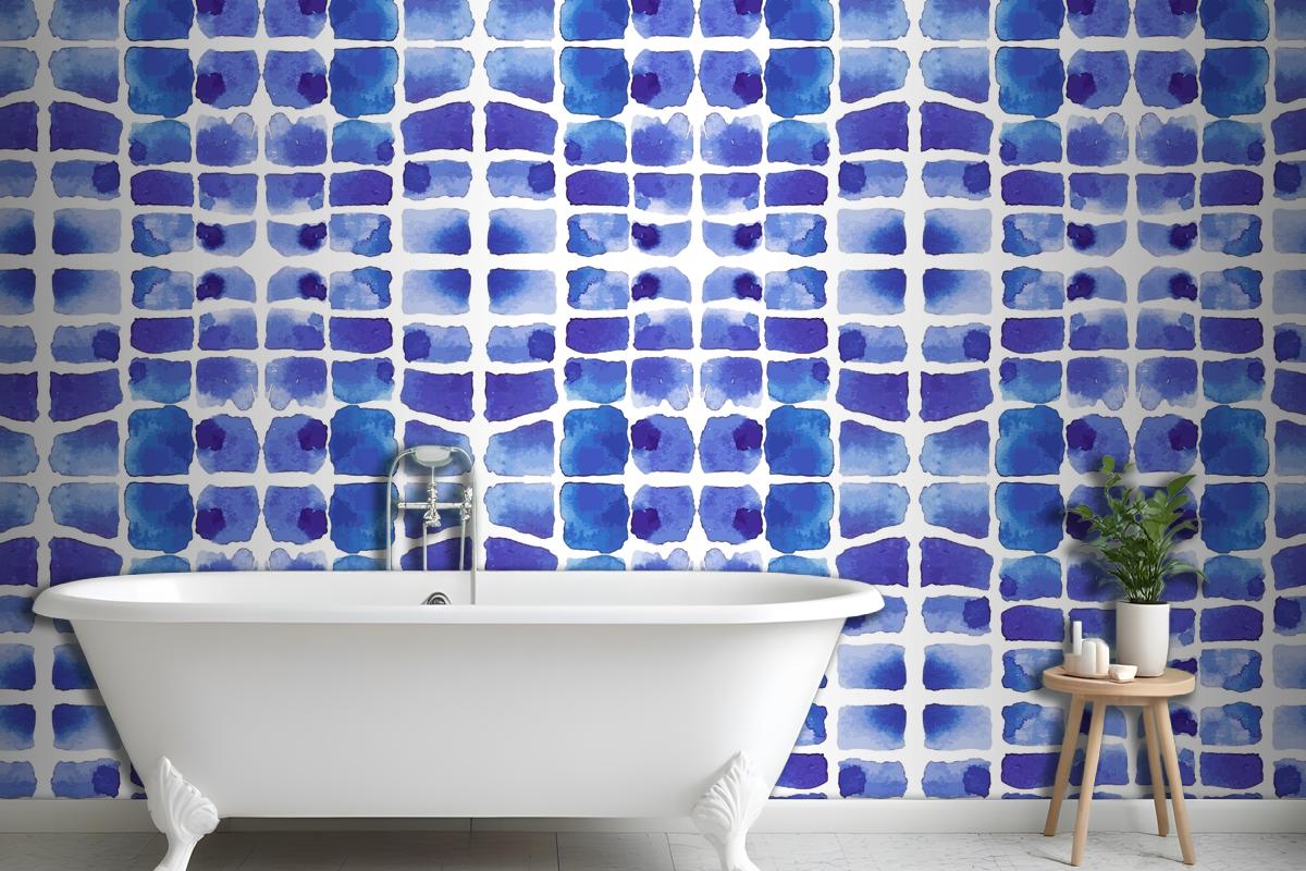 Watercolor Shibori Pattern Fabric Wallpaper Mural