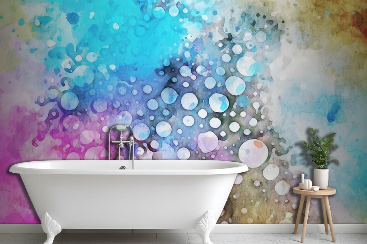 Watercolor With Colorful Texture Wallpaper Mural