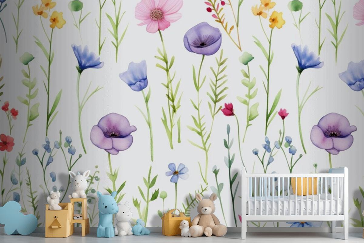 A Floral Wallpaper By Person Wallpaper Mural