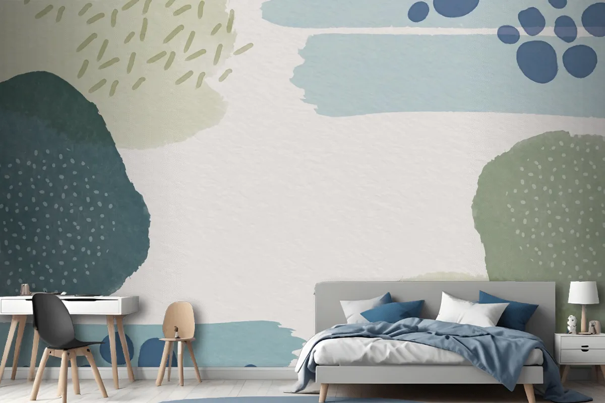 Abstract Background With Watercolor Shapes And Empty Space Wallpaper Mural