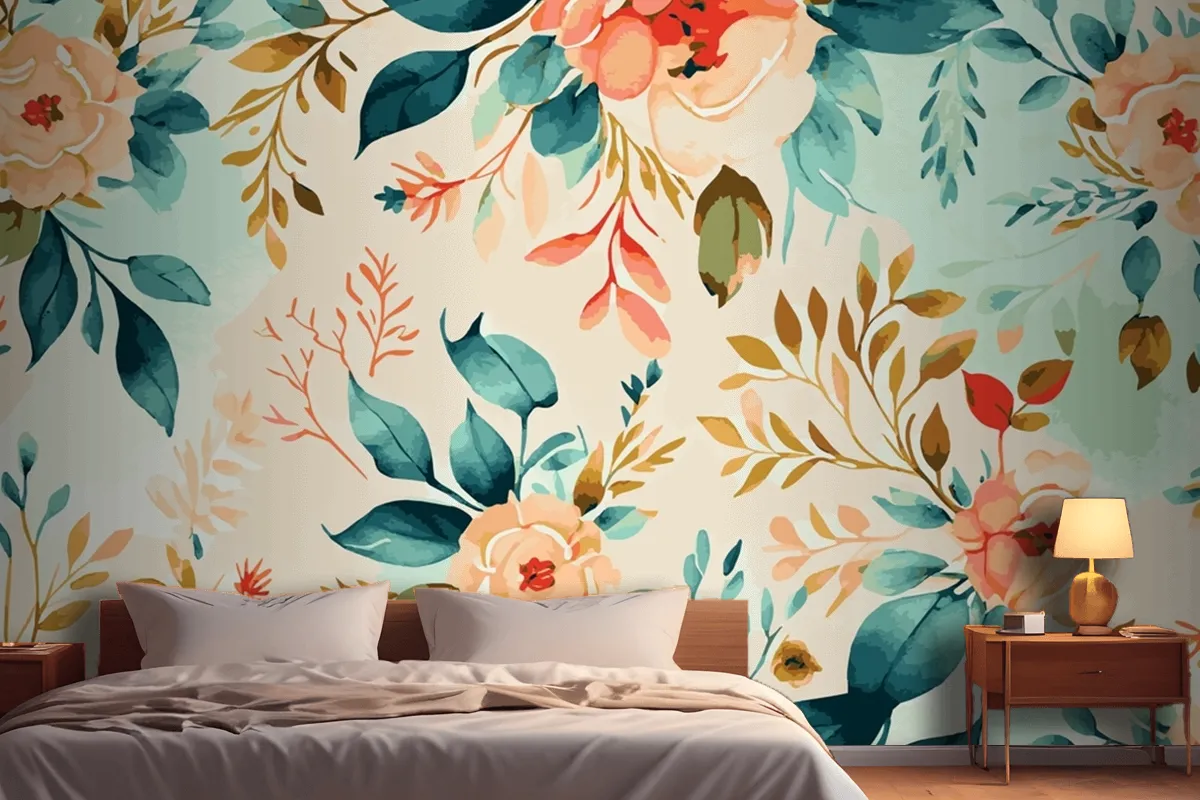 Abstract Floral Art Background Wallpaper Mural