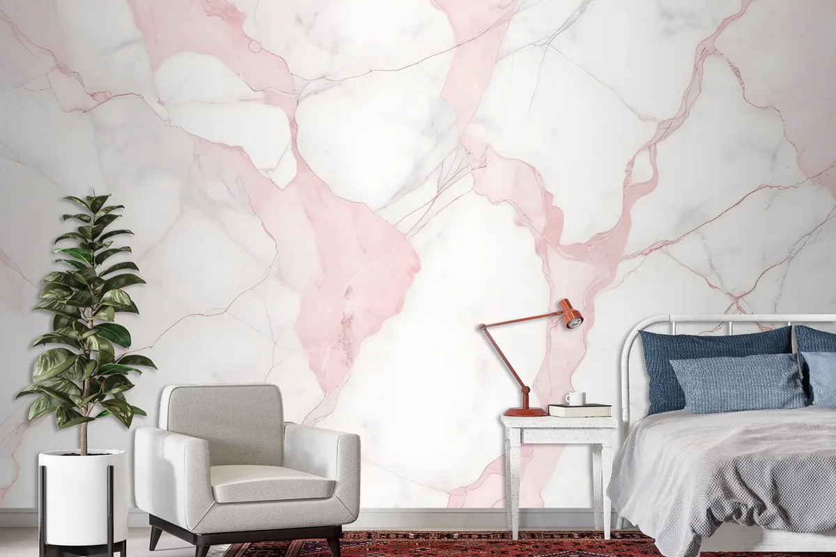 Abstract Pink Marble Stone Art Wallpaper Mural