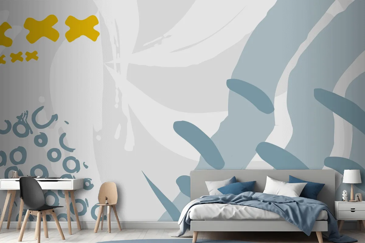 Abstract Shape With Colorful Design Color Splash Wallpaper Mural